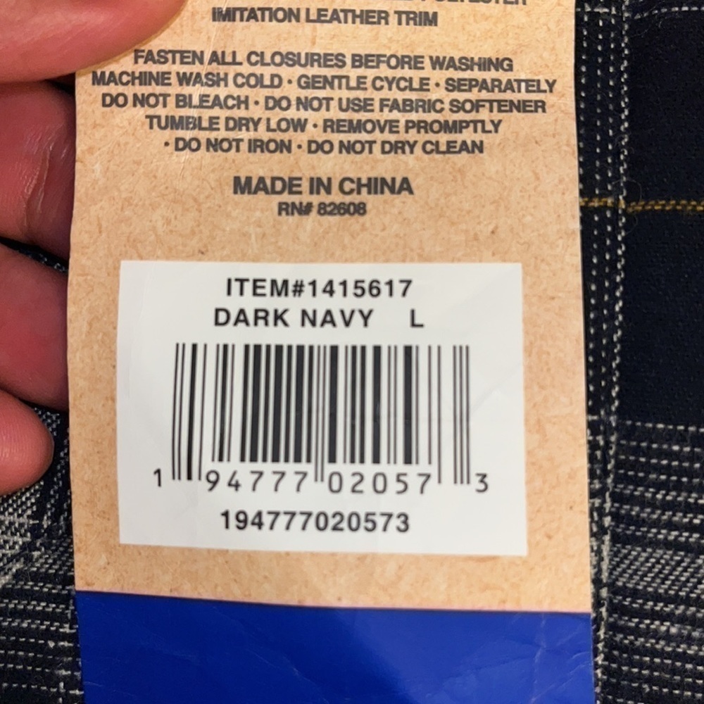 NWT Rugged Emements Men's
Jacket Blue Plaid Small Lined Quilted Shirt size Large - Picture 7 of 7
